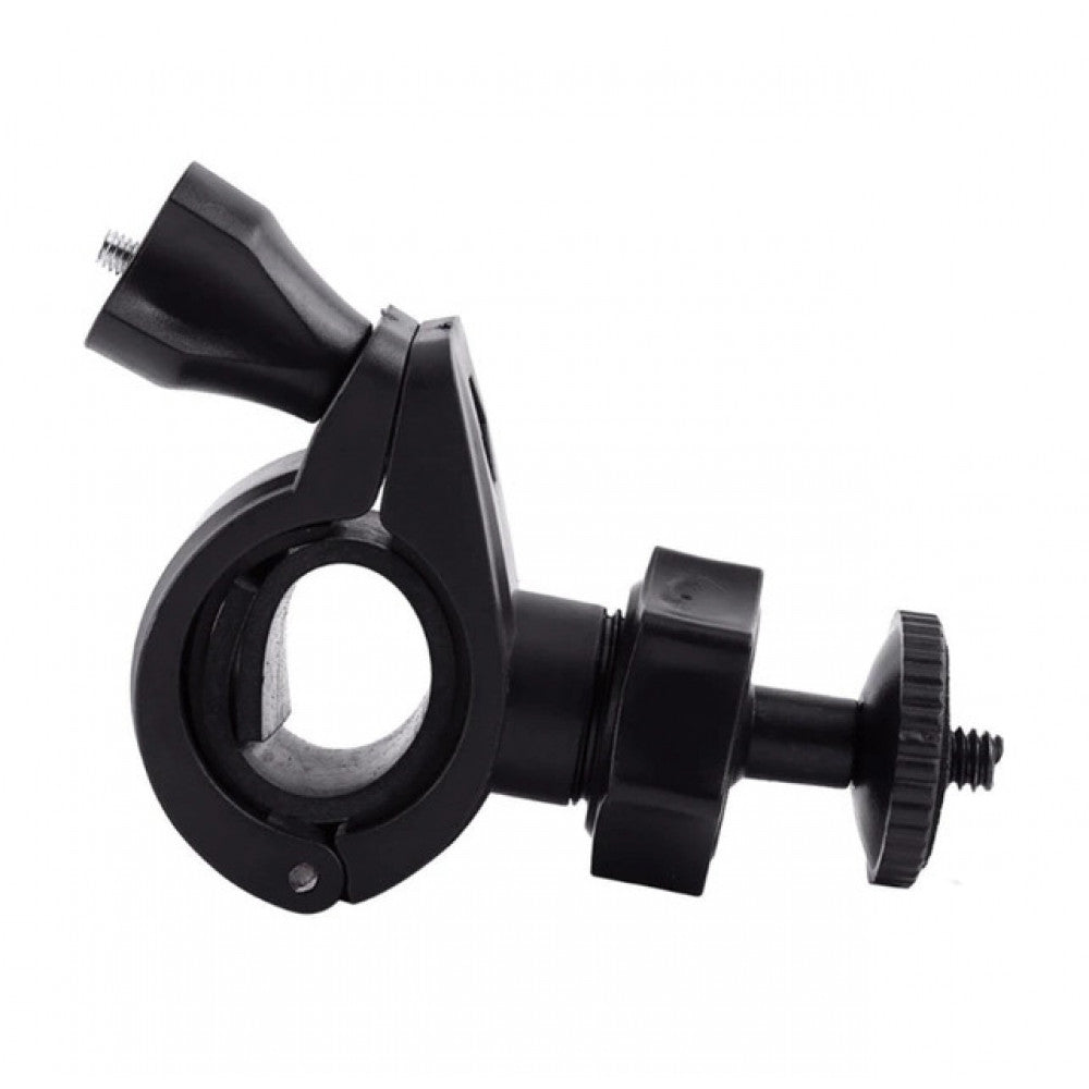 Mounting a GoPro camera (1/4" screw) to a bicycle pipe/handlebar