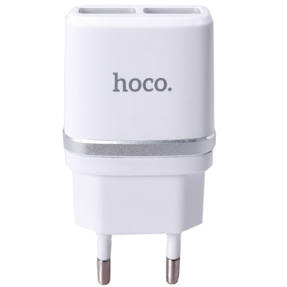 Home Charger | 2.4A | 2U | Micro Cable (1m) – Hoco C12 White