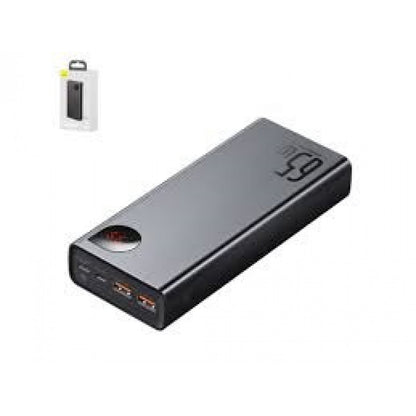 Power Bank 20000 mAh 65W – Baseus (PPIMDA-D) Adaman Metal Digital Display Quick Charge(With Simple Series Charging Cable USB to Type-C 3A 0.3m B – PPIMDA-D01 Black