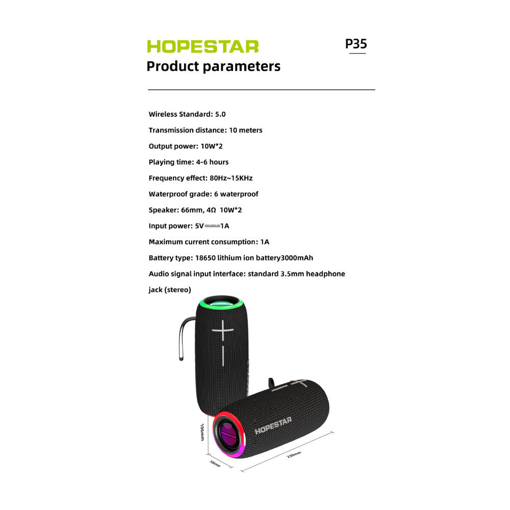 Portable speaker – Hopestar P35