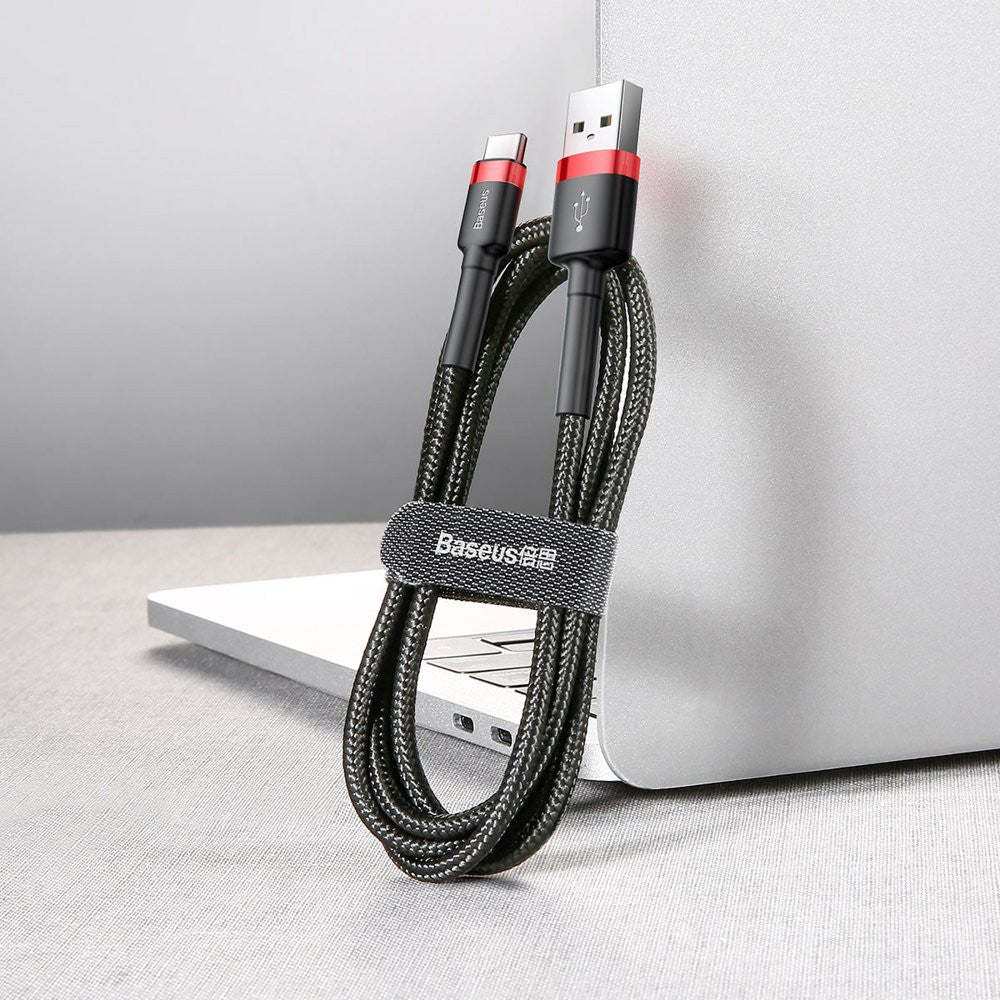 Lightning cable 2.4A (1m) – Baseus (CALKLF) Cafule Series – CALKLF-BV1 Gold+Black