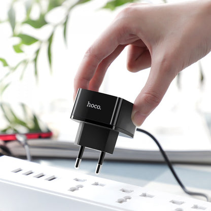 Home Charger | 18W | QC3.0 | USB C Cable (1m) – Hoco C70A – Black