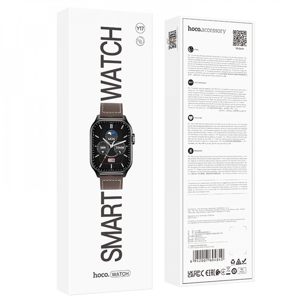 Smart Sports Watch (Call Version) – Hoco Y17 – Black
