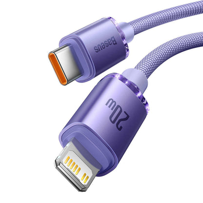 USB C to Lightning cable 20W (2m) – Baseus (CAJY000305) Crystal Shine Series – CAJY000305 Purple