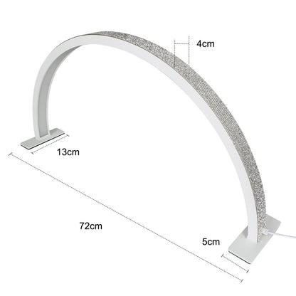 F-624 Half Moon LED Nail Lamp for Eyelash Extension Eyebrow Tattoo Makeup 72x36cm - Black