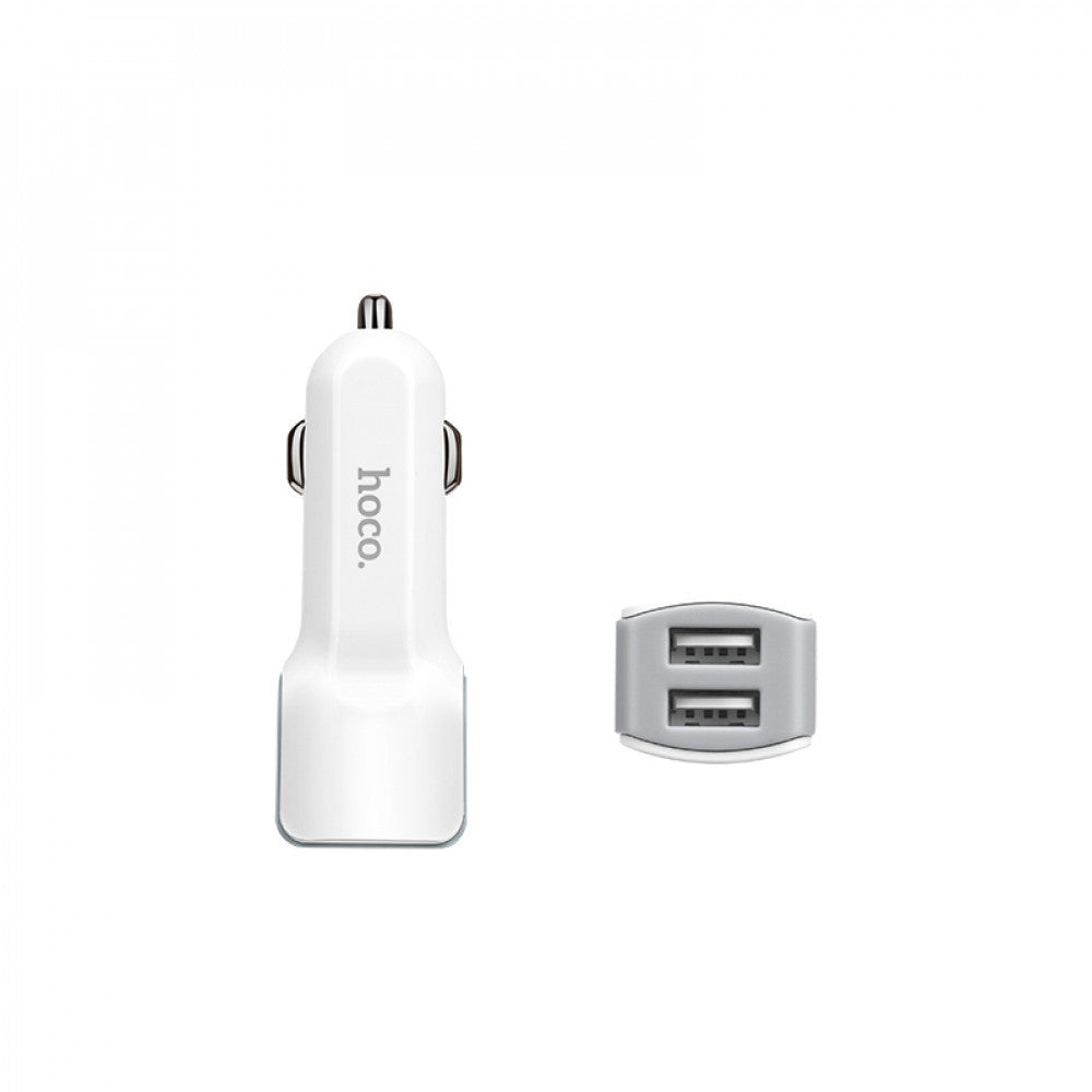 Car Charger | 2.4A | 2U - Hoco Z23 White