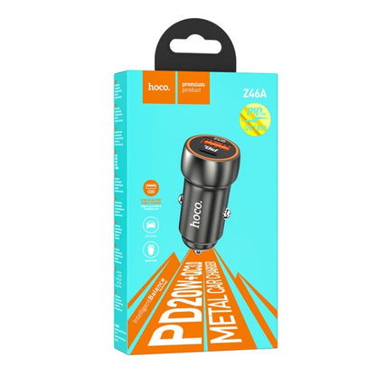 Car Charger | 20W | PD | QC3.0 – Hoco Z46A – Metal Gray