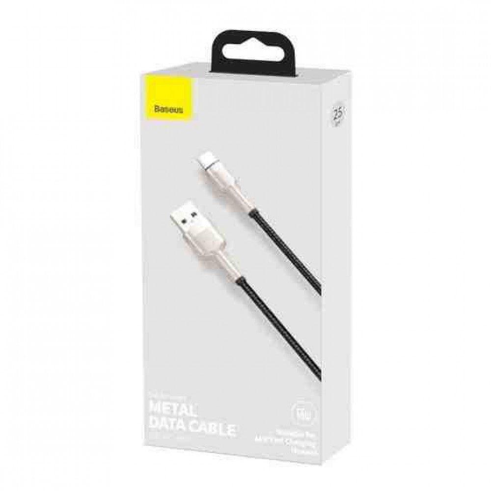 USB C cable 66W (0.25m) – Baseus (CAKF000001) Cafule Series Metal – CAKF000001 Black