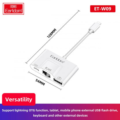 Adapter Lightning To RJ45 ; USB3.0 &amp; Lightning – Earldom ET-OT53