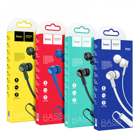 Headphones with microphone 3.5mm – Hoco M86 Oceanic universal – Black