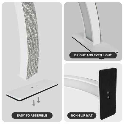 F-624 Half Moon LED Nail Lamp for Eyelash Extension Eyebrow Tattoo Makeup 72x36cm - Black