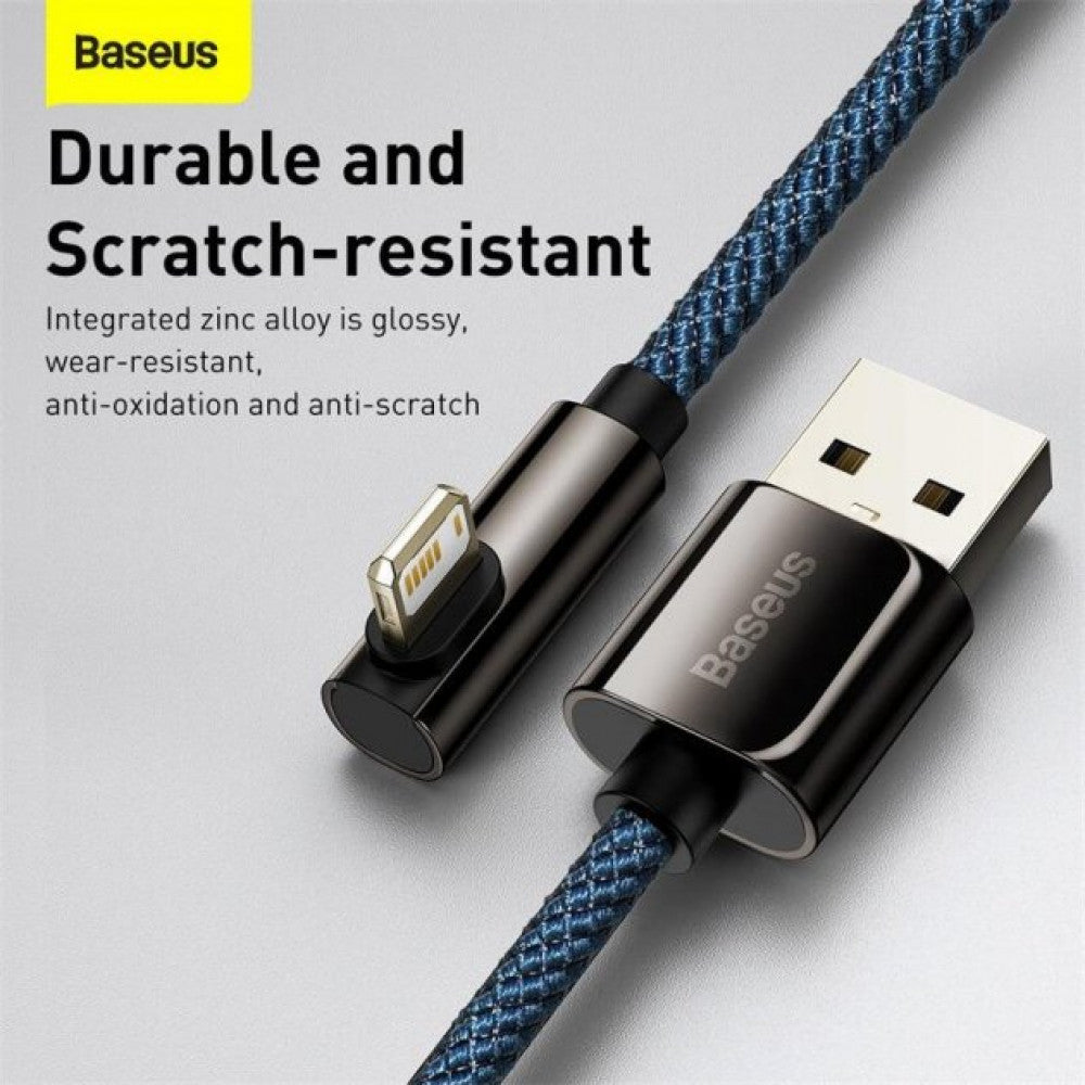 Lightning cable 2.4A (2m) - Baseus (CACS000103) Legend Series Elbow - CACS000103 Blue