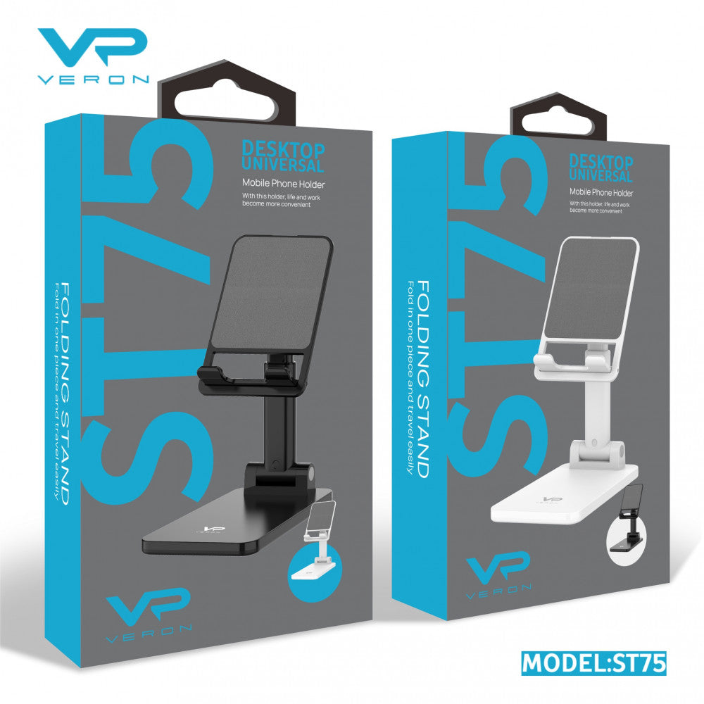 Tablet stand – Veron ST75 folding desktop stand – White