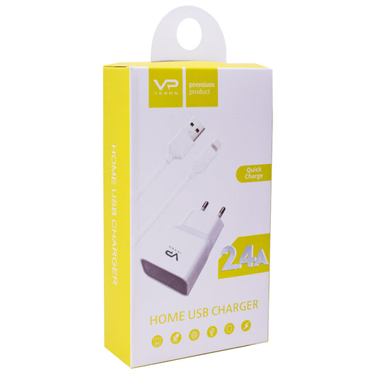 Home Charger | 2.0A | QC2.0 | Micro Cable (1m) – Veron AD-19M