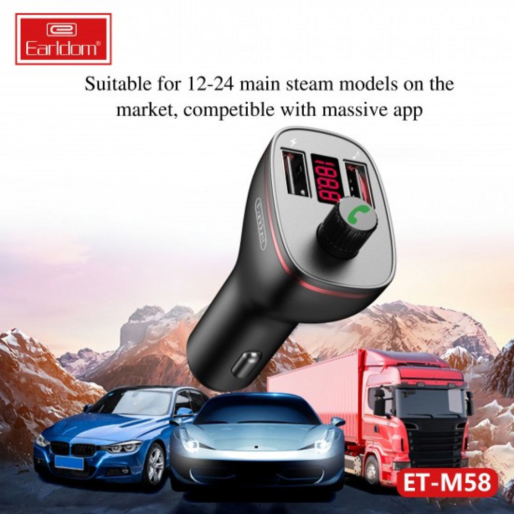 Fm Modulator MP3 | Car Charger | 2.0A | 2U - Earldom ET-M58
