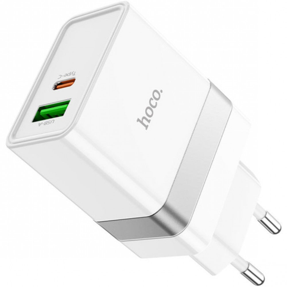 Home Charger | 30W | PD | QC3.0 | C to Lightning Cable (1m) – Hoco N21Pro – White