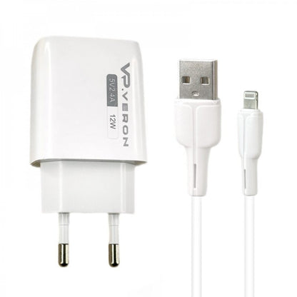 Home Charger | 2.4A | 2U | Lightning Cable (1m) – Veron AC62L
