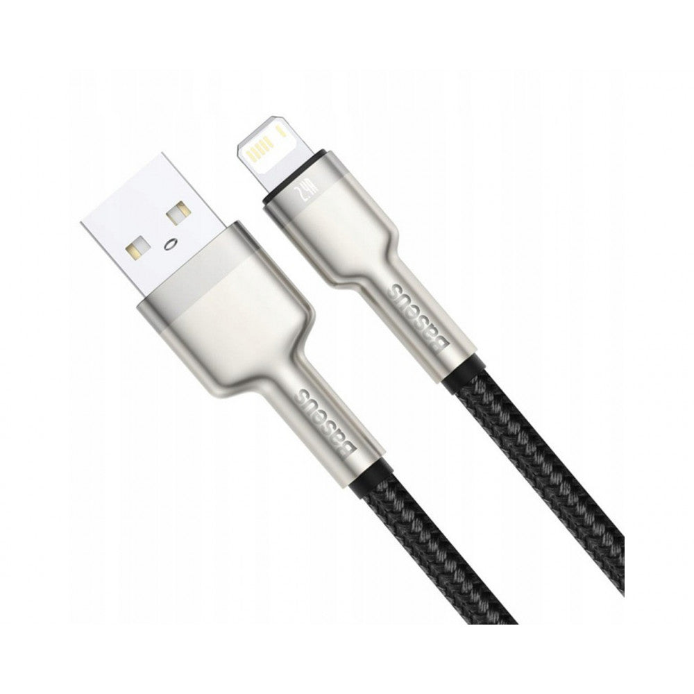 Lightning cable 2.4A (1m) – Baseus (CALJK-A) Cafule Series Metal – CALJK-A02 White