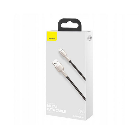 Lightning cable 2.4A (1m) – Baseus (CALJK-A) Cafule Series Metal – CALJK-A02 White