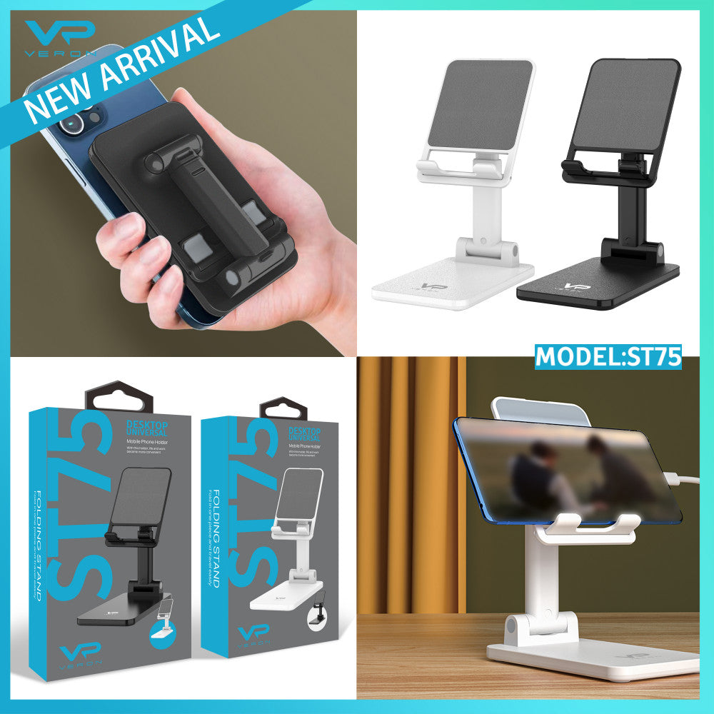 Tablet stand – Veron ST75 folding desktop stand – Black