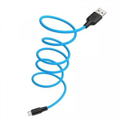 USB C cable 2.4A (1m) – Hoco X21 Plus Silicone – Black &amp; blue