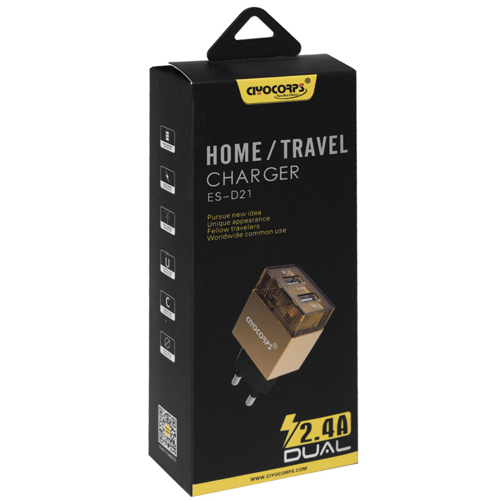 Home Charger | 2.4A | 2U | Lightning Cable (1m) – Ciyocorps ES-D21