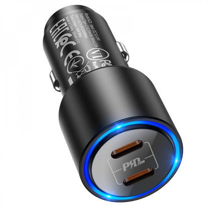 Car Charger | 40W | 2 PD - Hoco NZ3 - Black