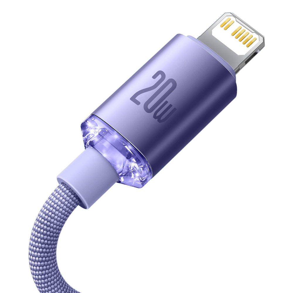 USB C to Lightning cable 20W (2m) – Baseus (CAJY000305) Crystal Shine Series – CAJY000305 Purple