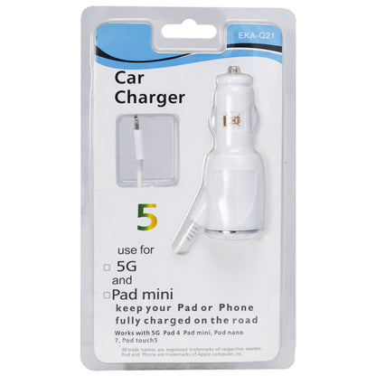 Car Charger | 1.0A | 1U | Lightning Cable (1m) – Apple White