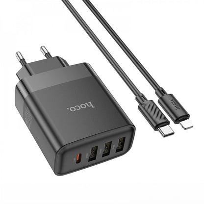 Home Charger | 45W | PD | QC3.0 | C to Lightning Cable (1m) – Hoco C127A – Black