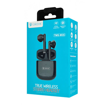 Bluetooth headset TWS – Celebrat W16 – Black