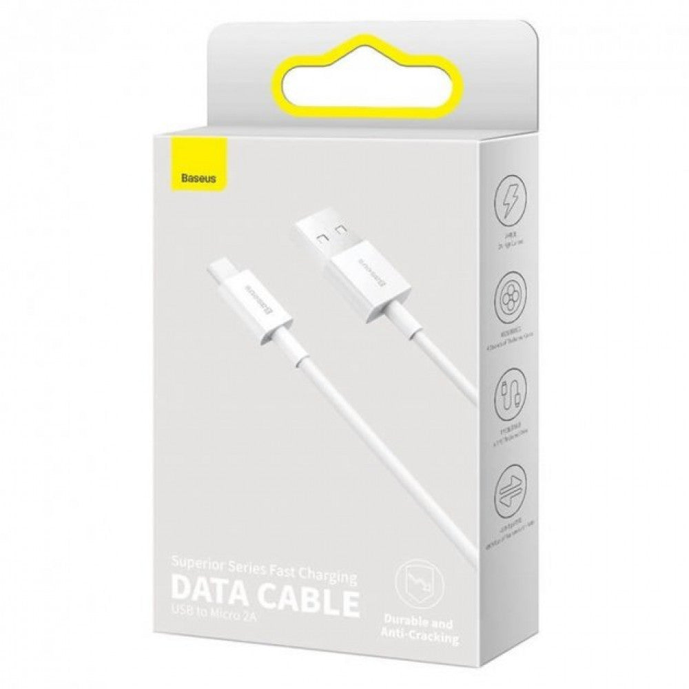 Cable Micro 2A (1m) – Baseus (CAMYS) Superior Series – CAMYS-02 White