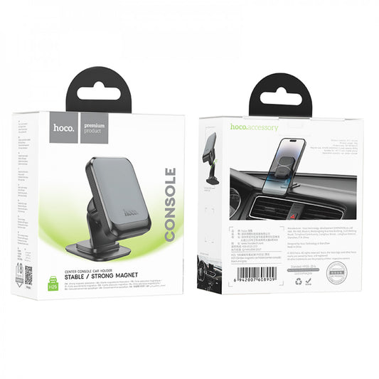 Magnetic car holder with adhesive base Hoco H25 — Black
