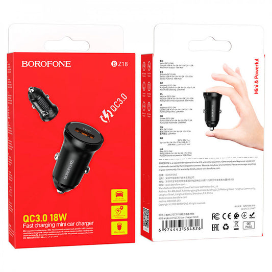 Car Charger | 18W | QC3.0 – Borofone BZ18 – Black