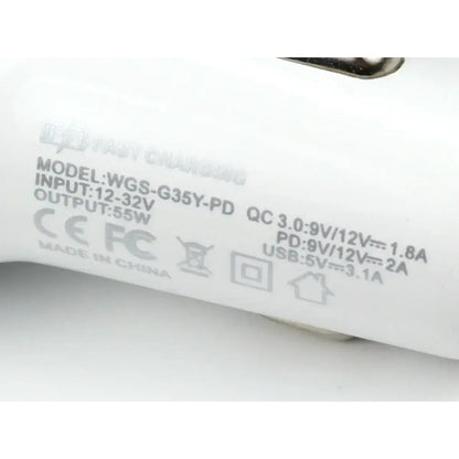 Car Charger | 55W | 2U | 1C - WGS-G35Y-PD Quick Charger