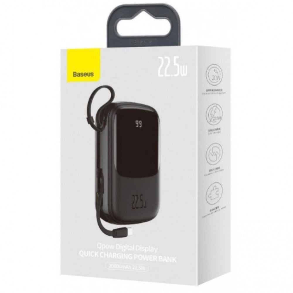 Power Bank 20000 mAh | 22.5W | Digital Display - Baseus (PPQD040101) - PPQD040101 Black