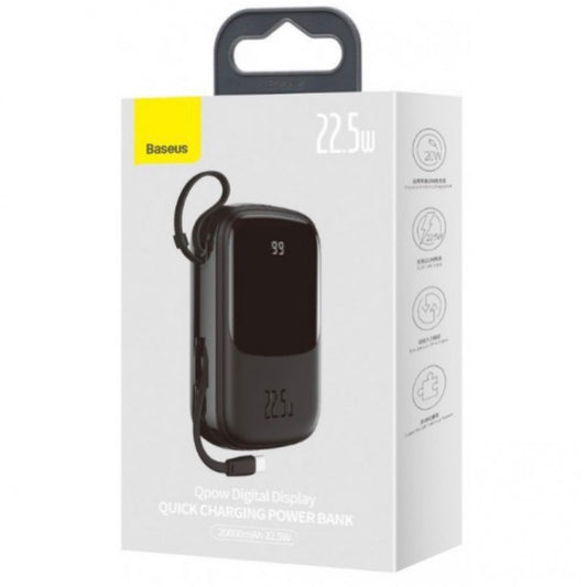 Power Bank 20000 mAh | 22.5W | Digital Display - Baseus (PPQD040101) - PPQD040101 Black