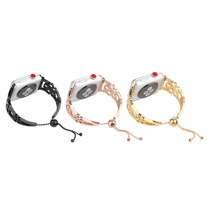 Reminets Steel Series V-Floral Strap – Apple Watch 42 mm | 44mm | 45mm | 49 mm - Gold