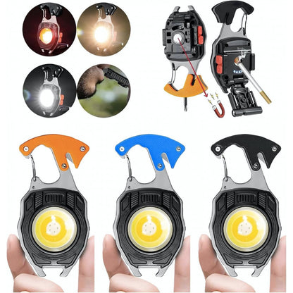 Rechargeable LED flashlight W5147 with Type-C (7 modes, cigarette lighter, carabiner, knife, magnet)