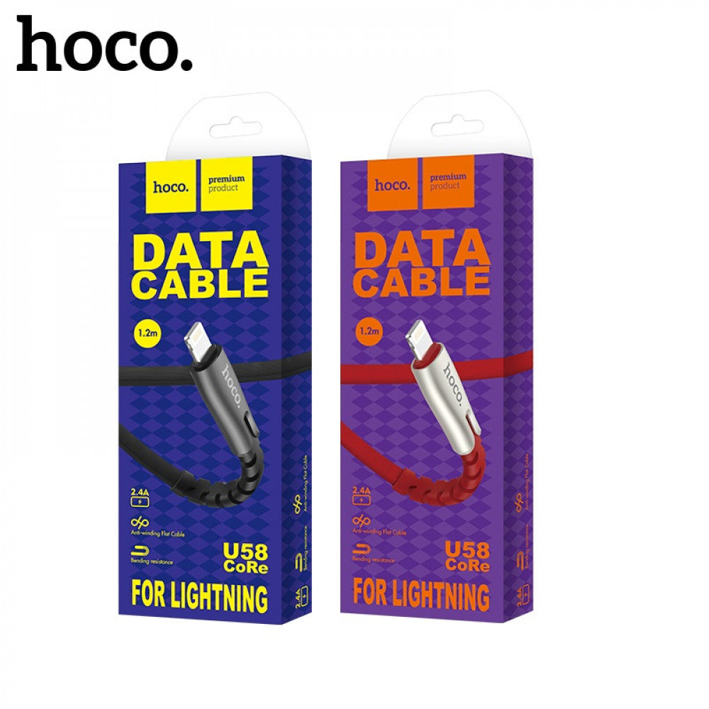 Lightning cable 2.4A (1.2m) – Hoco U58 – Black