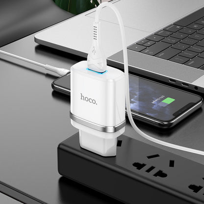 Home Charger | 2.4A | 1U – Hoco N1 – Black