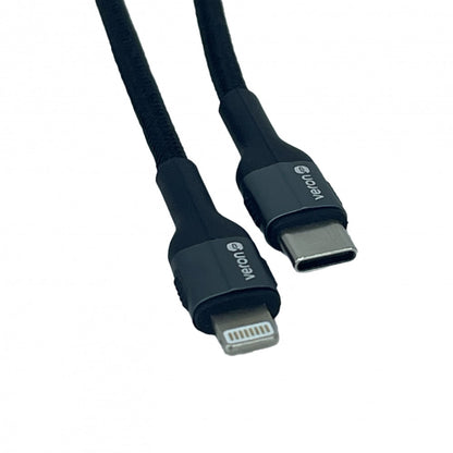 Lightning cable 2.4A (1m) Veron NL09 Nylon – Black
