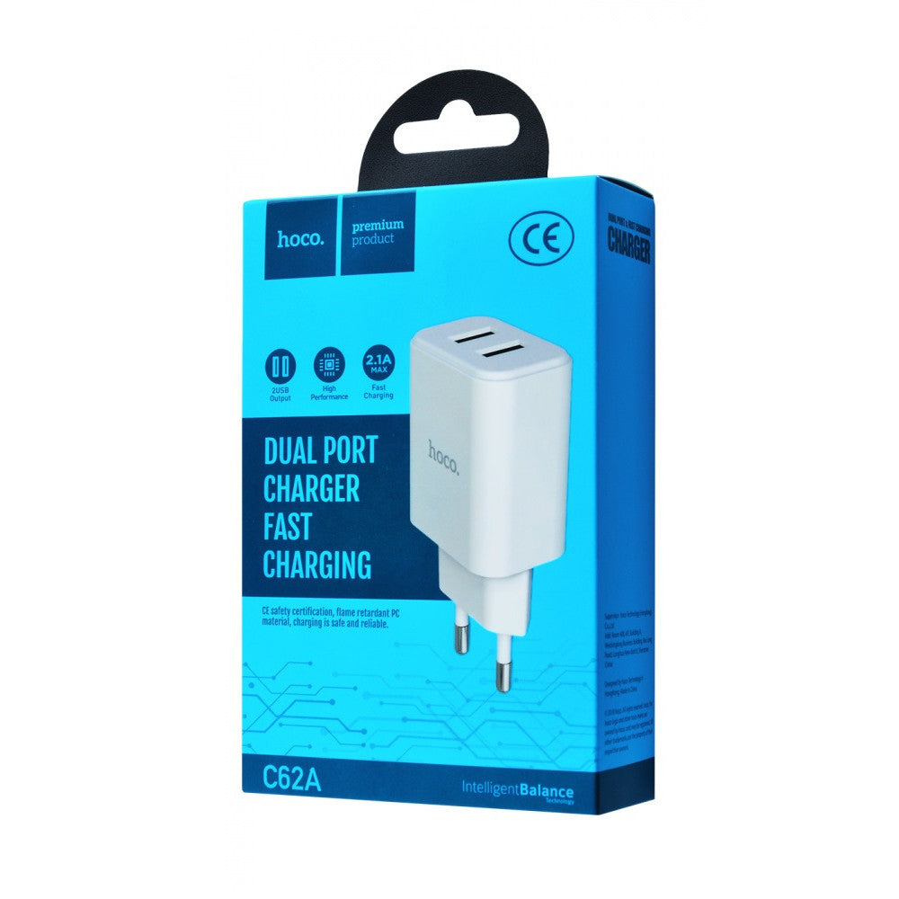 Home Charger | 2.1A | 2U - Hoco C62A White