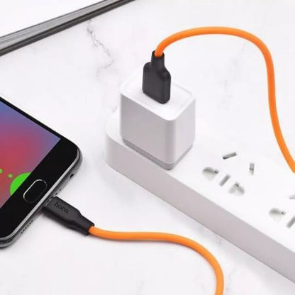 USB C cable 2.4A (1m) – Hoco X21 Plus Silicone – Black &amp; white