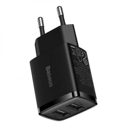 Home Charger | 10.5W | 2U - Baseus (CCXJ010) Compact Charger - CCXJ010201 Black