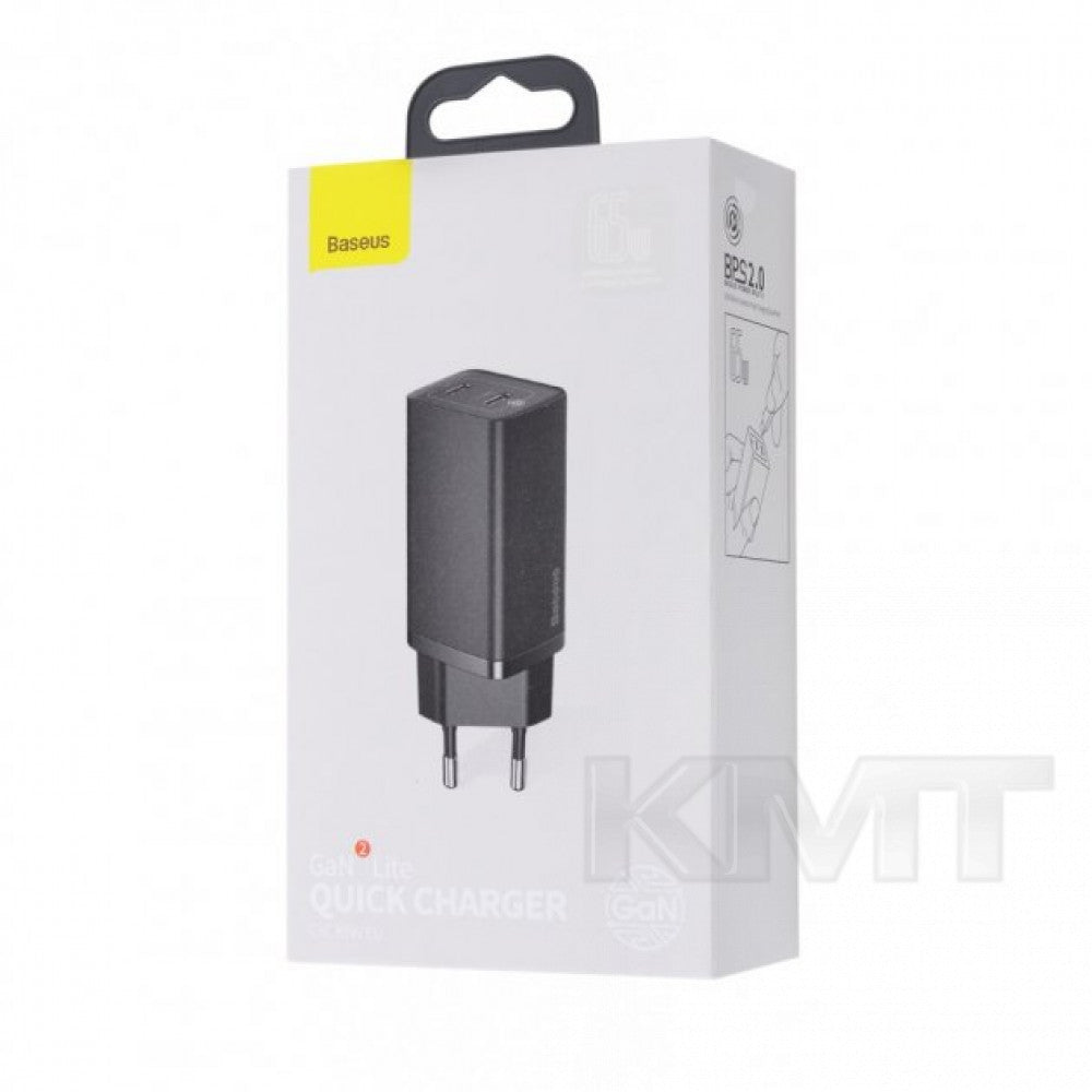 Home Charger | 65W | GaN2 | 1U | 1C – Baseus (CCGAN2L-B) Lite Quick Charger – CCGAN2L-B01 Black