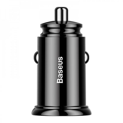 Car Charger | 30W | 2U – Baseus (CCALL-YD01) Circular Plastic A+A Dual QC3.0 Quick Black