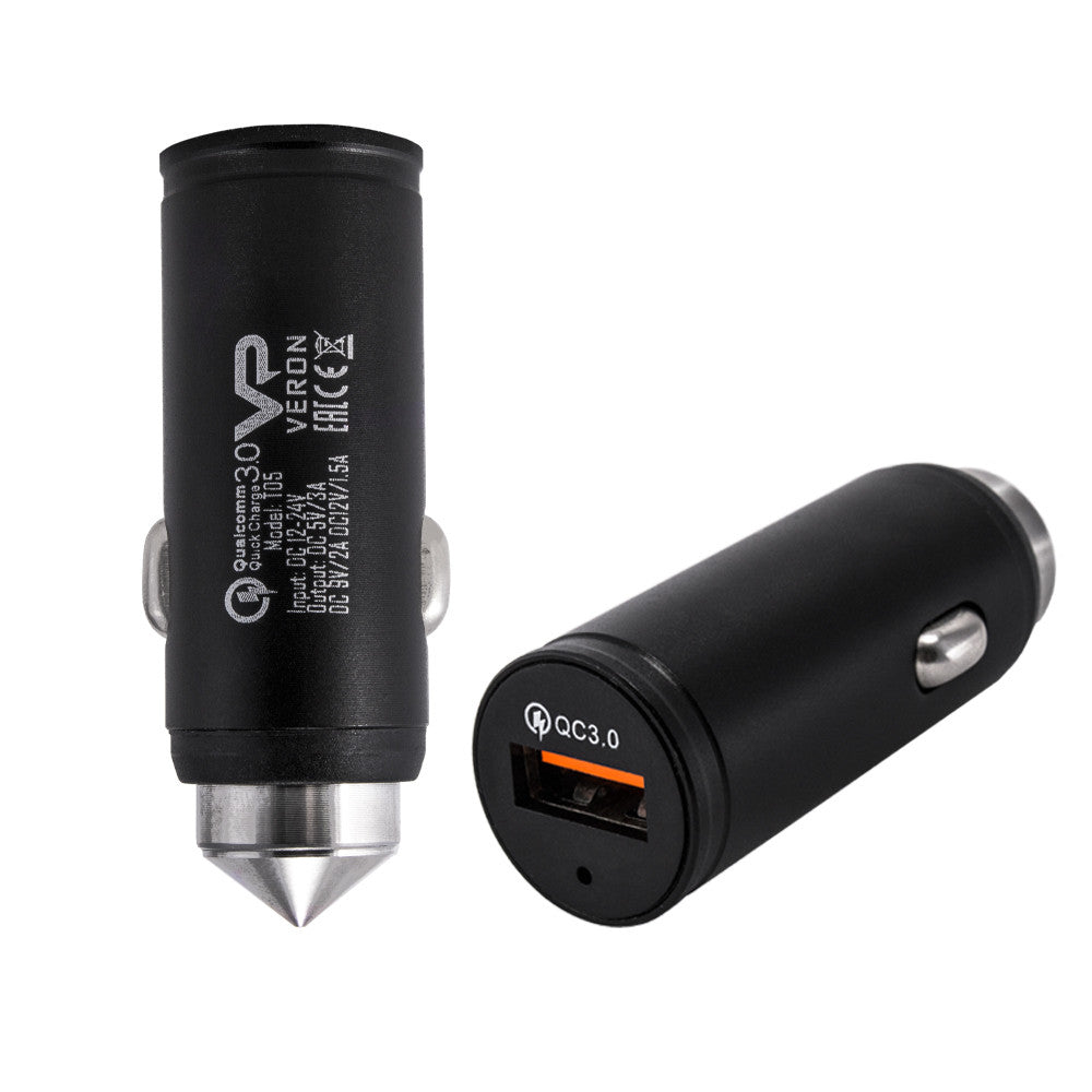 Car Charger | 3.0A | QC3.0 – Veron T05 QC3.0 Metal Blister Packing
