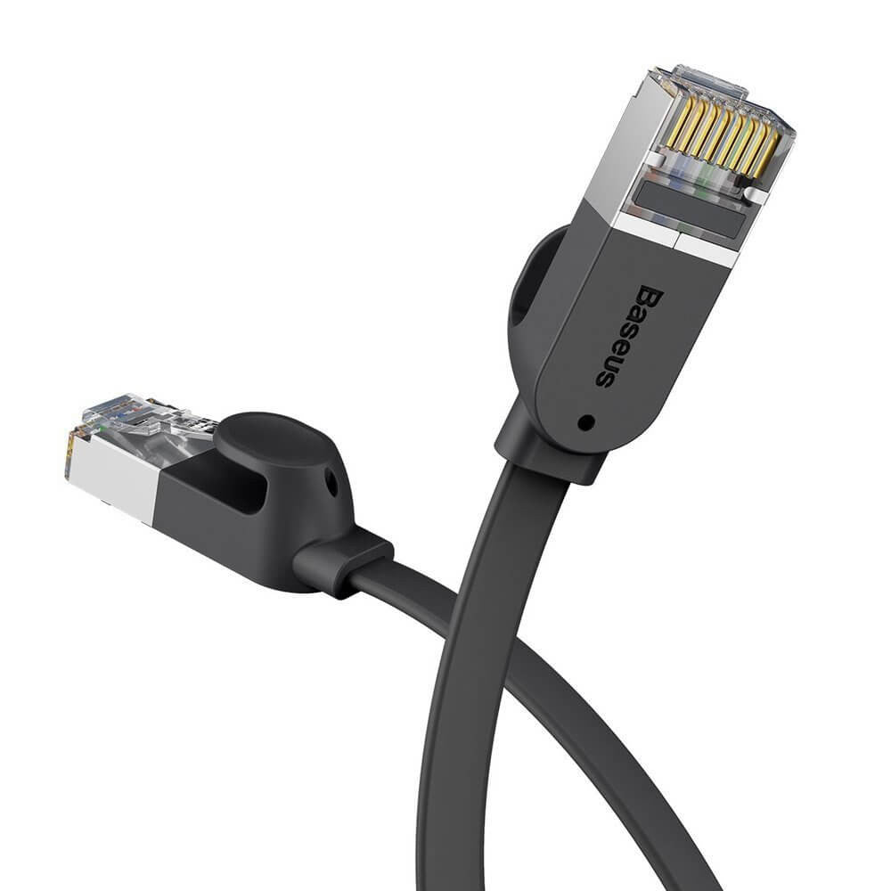 Six types of RJ45 Gigabit network cable 8m Baseus (PCWL-E01) high Speed ​​(flat cable) Black – PCWL-E01 Black