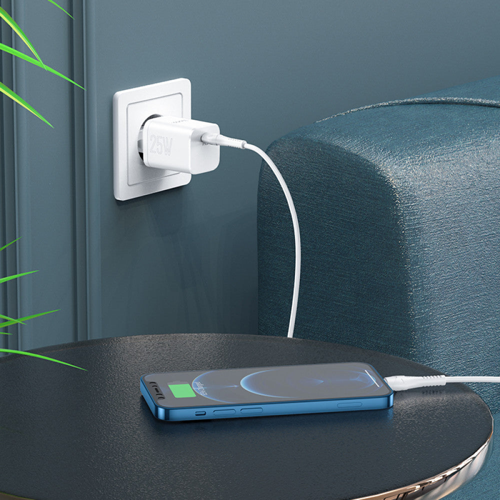 Home Charger | 25W | PD3.0 | C to Lightning Cable (1m) – Hoco N19 – Black